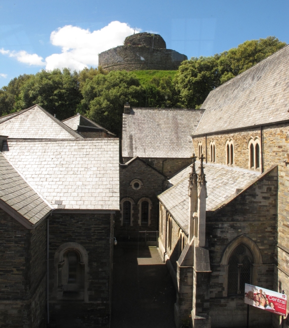 Irrelevant photo: Launceston Castle, with a church in the foreground