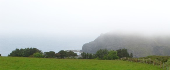 Irrelevant photo, but foggy cliffs seemed to suit the mood. 